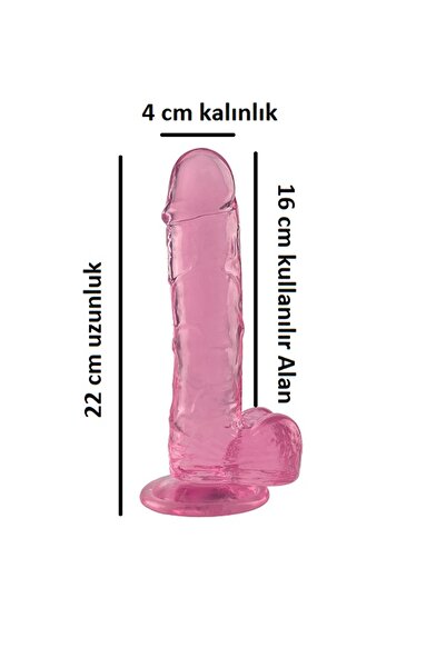 Sanal sağlık medikal ürünleri Realistik Pembe Penis 20 Cm Uzunluk Dildo Penis Strapon Hediyeli