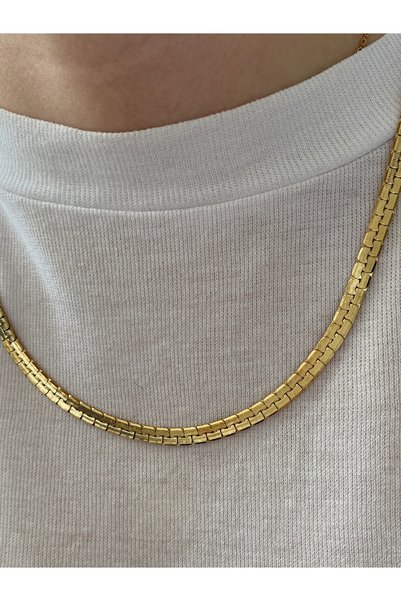 Pinery Jewels Women's 2 Rows Scrunch Chain Stainless Steel Anti Tarnish Anti Tarnish Necklace
