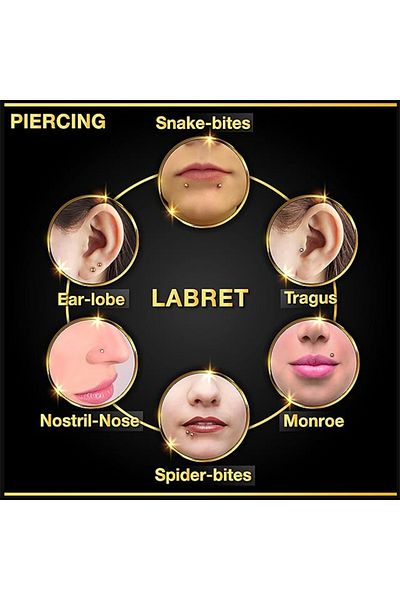 Takıparkxs 316l Surgical Steel 6 Mm Ball End Labret Lip Nose Ear 3 Pieces Piercing Set