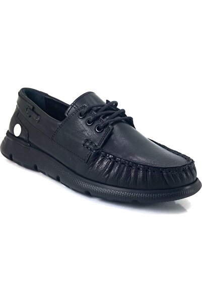 Mammamia D24YA-455 Анатомічні чорні жіночі повсякденні туфлі з натуральної шкіри