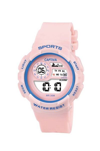 captiva Digital 30 Mt Water Resistant Children's Handle with Light Alarm Stopwatch and Calendar with Silicone Cord