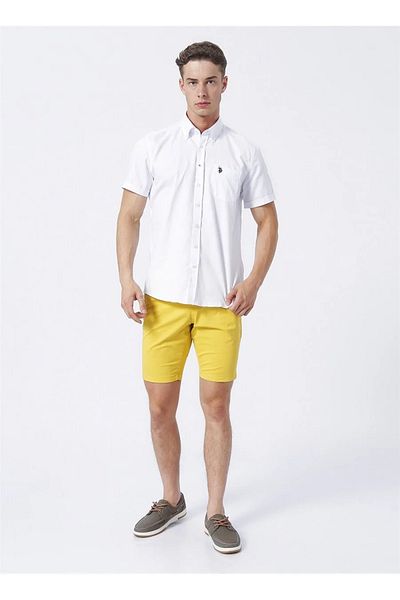 U.S. Polo Assn. Ανδρικό πουκάμισο με κουμπιά γιακά μανίκια λευκό Reular 100% βαμβάκι 1829949