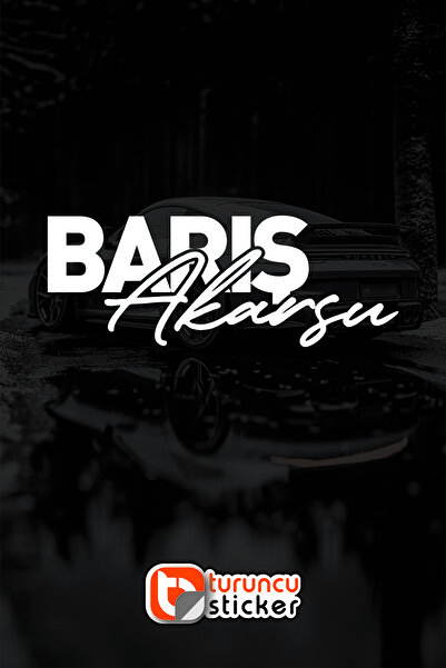 Turuncu Sticker Kişiye Özel Ad Soyad Sticker - İsim Soy İsim Yazısı Sticker M...