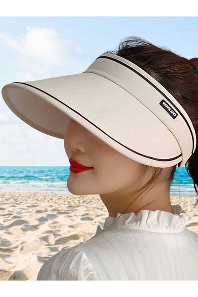 Trenderrs Women's Wide Brim UV Protection Adjustable Visor Hat