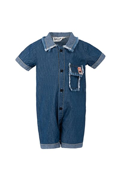 Bebelove Majma Baby Boy Collared Denim Jumpsuit