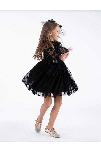 OliveYouMom Κοριτσίστικο πουά δαντελένιο φόρεμα Tutu