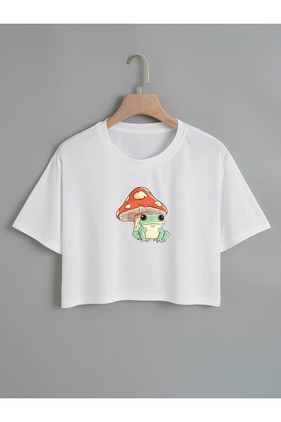 Mad&Calf Γυναικείο T-shirt με λαιμόκοψη με στάμπα Frog