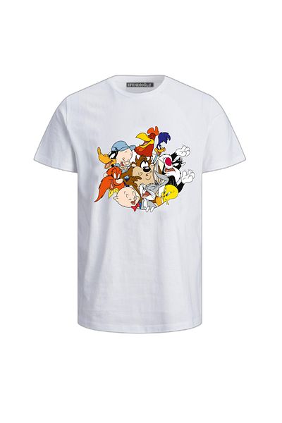 Efendioğlu Design Cotton Soft T-Shirt with Cartoon Character for Children