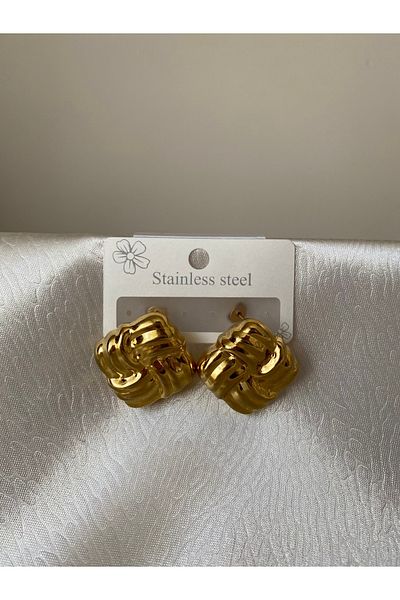 Magicway Steel Plate Gold Gold Anti-Tarnish Earrings