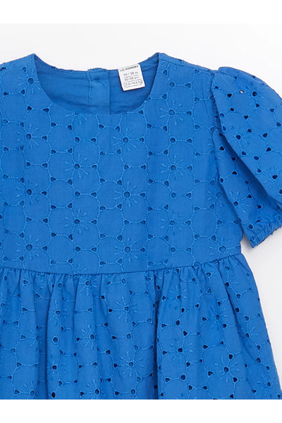 LC Waikiki LCW baby vyšívané dievčenské šaty s krátkym rukávom s krátkym rukávom