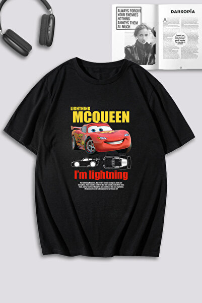 macklin Unisex Kadın Erkek Şimşek McQueen ve Sally Baskılı Özel Tasarım Overs...