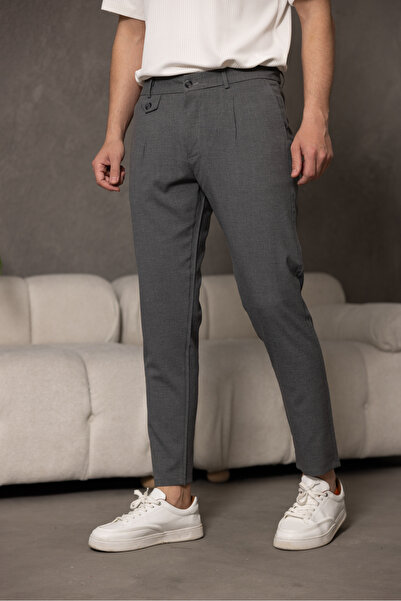 KİLSBUTİK Італійський крій Якісна еластична лайкра довжиною до щиколотки Тканинні штани на ґудзиках Чоловіки