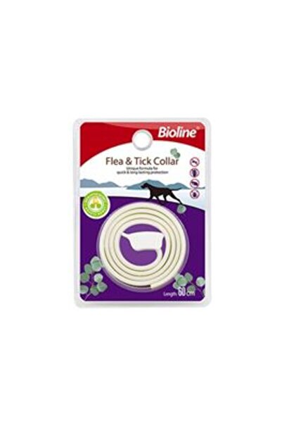Bioline طوق للكلاب مضاد للبراغيث بطول 60 سم - برائحة الأوكالبتوس والليمون (قط...