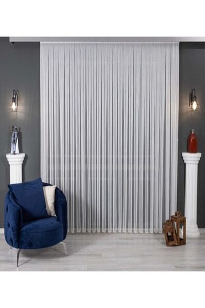 Karasi Yiğit Curtain Chain Pattern 1/2 Sparse Pleated Tulle Curtain