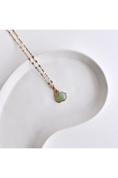 Vesce Atelier Yeşil Rabbit Çelik Kolye