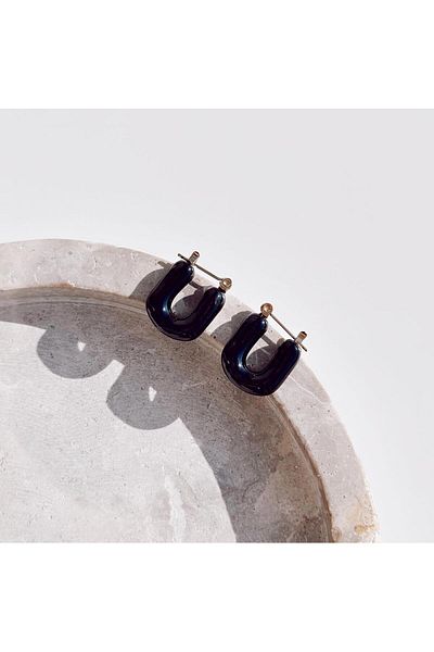 Vesce Atelier Estilo negro Steel earrings