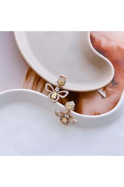 Vesce Atelier Bow Xuping Earrings| Steel