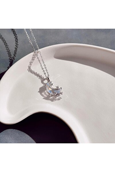 Vesce Atelier قلادة لونا دارجنتو من الفولاذ