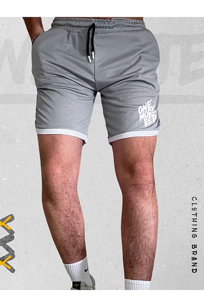 WEARTEX شورت تدريب/رياضي بطبعة One More Rep مع تفاصيل مخططة