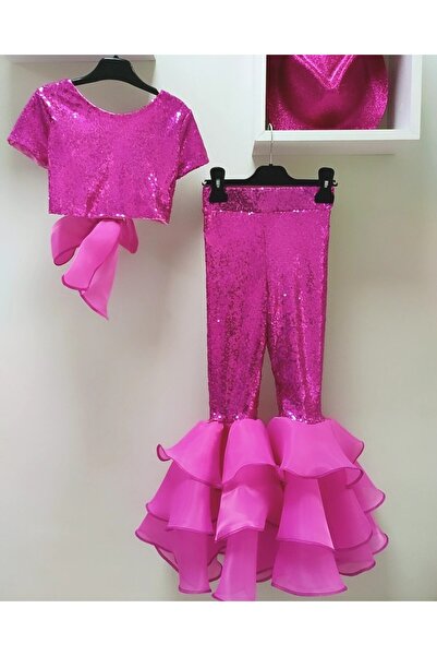 HL DESİGN Fuşya İspanyol Abiye Takım