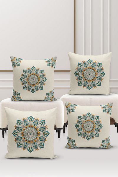 Bertille Home Ramadan Series Double Side Digital Printed Σετ 4 Μαξιλαροθήκης Ριχτάρι (Σετ Κάλυμμα Μαξιλαριού Ramadan)
