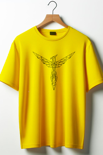 Vordevia Eagle Štampano okrugla kragna Oversize kroj Unisex majica