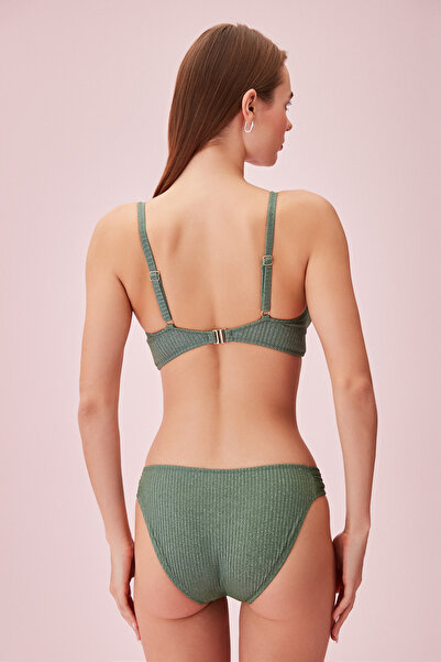 SUWEN Yanı Pileli Dokulu Bikini Alt