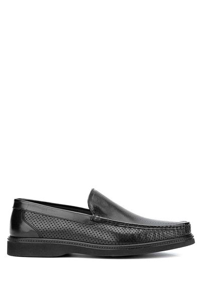 Tamer Tanca Genuine Leather Black Men's Loafer Shoes