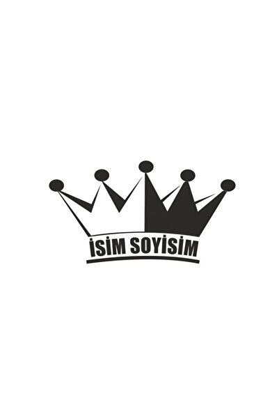 Genel Markalar Kral Tacı Isim Soyisim Oto Motor Laptop Duvar Folyo Sticker 25x12 cm
