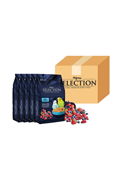 myyem selection budgies 10 çeşit gerçek meyve parçalı muhabbet yemi 1kg ( 5 l...