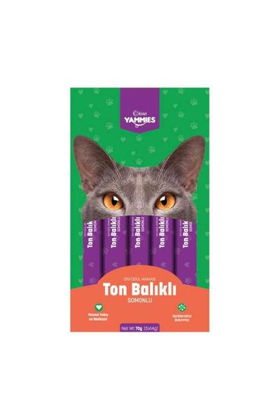 Kiwi Yammies Kycc-50352 5'li Ton Balıklı - Somonlu Sıvı Kedi Ödül Maması