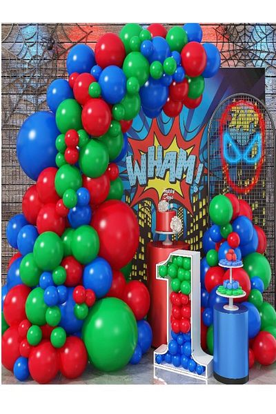 party mix Set of 65 Super Spider Pj Masks - Birthday Balloon Chain