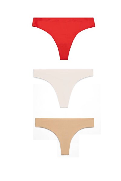 GECKO COLLECTION Опаковка от 3 дамски безшевни прашки без следи, лазерно изря...