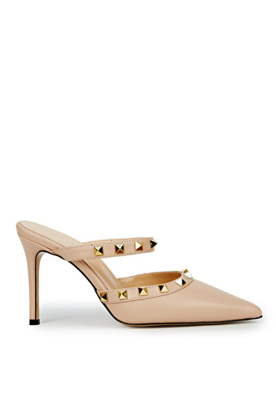 Cengiz Gümüş Gerçek Deri Bantlı Kadın Terlik