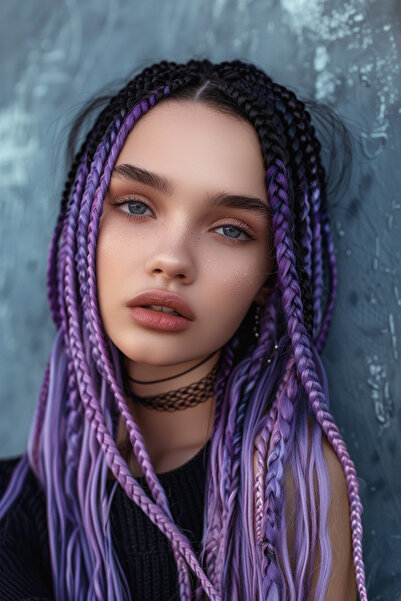 Mina Peruk Păr sintetic unisex african pentru împletire, 100 gr. - Negru / Vi...