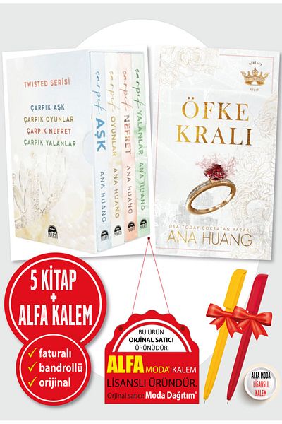 Moda Dağıtım Σετ 5 βιβλίων ANA HUANG - Στριφτή Σειρά 1-2-3-4 Στραβή Αγάπη Ψέματα Μίσος Παιχνίδια Θυμός Βασιλιάς Γλάρος