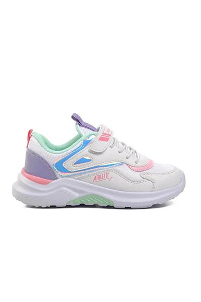 pepino Tenis pentru fete Trisiss - alb și liliac 1543f Filet