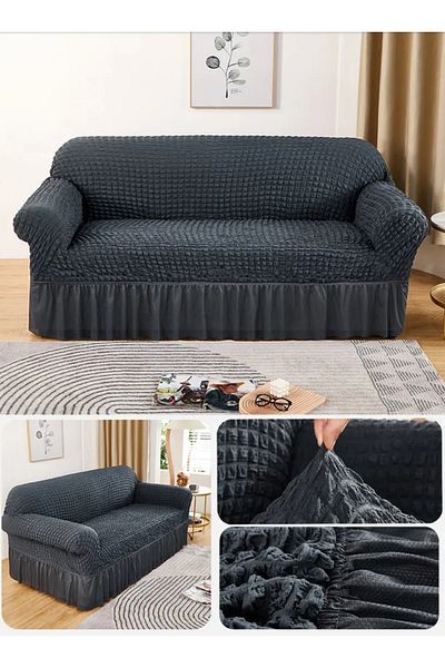 UYUMEV Bürümcük 3 Person Sofa Cover. Seat Cover with Skirt. Sofa Bed Sofa Cover. 1Pcs