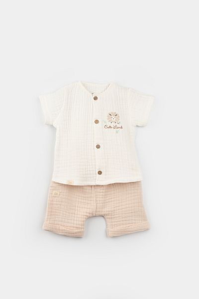 Bibaby 2-Piece Shorts Muslin Set Lamb Friends