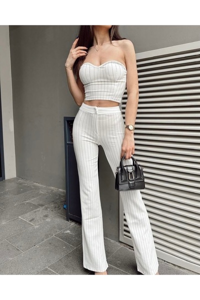 SUYA US WEAR Комплект бюст'є-штани в смужку з тканини