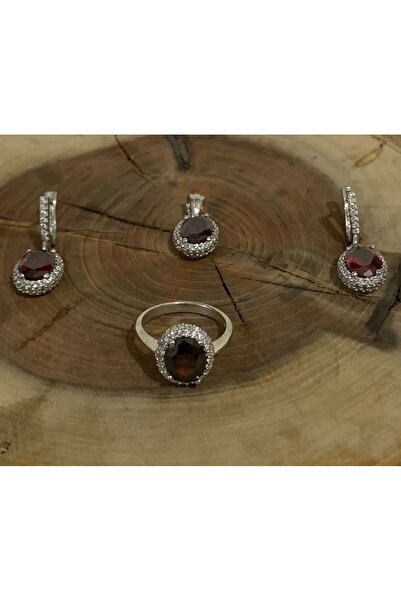 Doğan Silver 925 Ayar Gümüş Rodyum Kaplama Zirkon Taşlı  Üçlü Set DGN21660