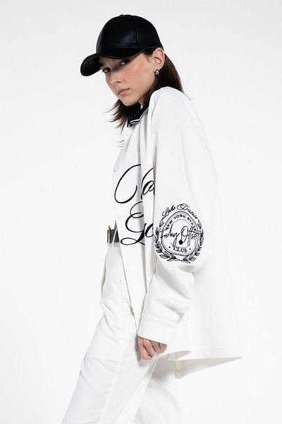 Friday Offset Γυναικείο μπουφάν Denis Off-White Oversize πουκάμισο