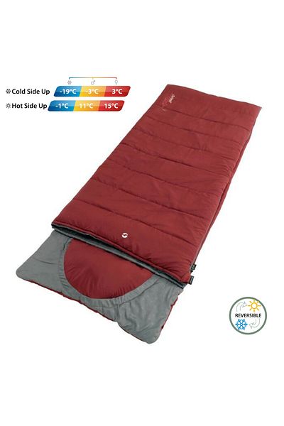 Outwell Contour Lux Summer & Winter Sided -19°C Sleeping Bag Red Right