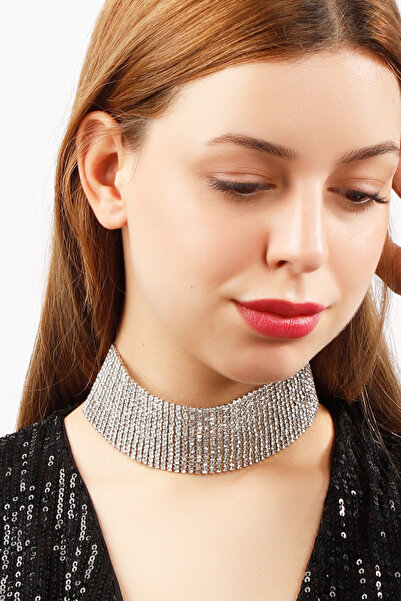 Nemesis Takı Kadın Zirkon Taşlı Gümüş Gerdanlık Kolye Düğün Nİşan Abiye Gelin...