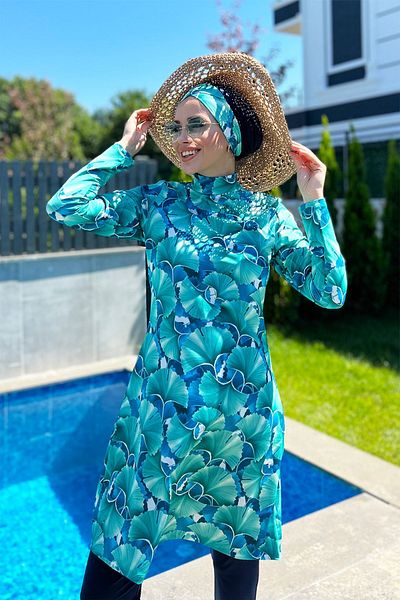 Remsa Mayo Σχεδιασμός πλήρως καλυμμένο μαγιό Hijab Hawaii R039