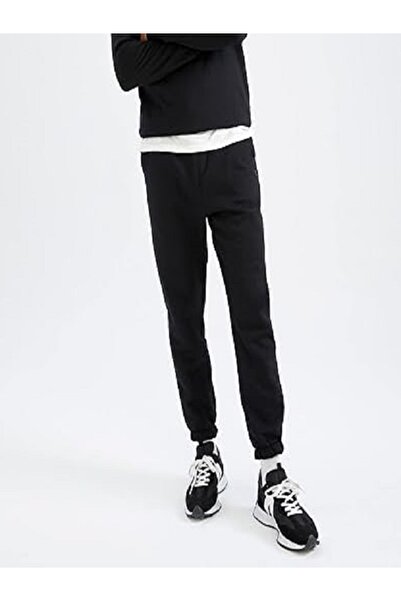 JustBS Pantaloni de trening pentru bărbați de mărime Plus, negru, cauciuc, cu...