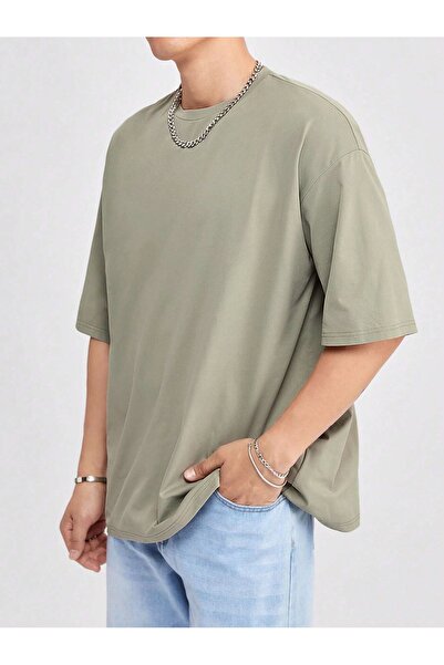 Mad&Calf Ανδρικό κοντομάνικο βαμβακερό μπλουζάκι Basic Oversize