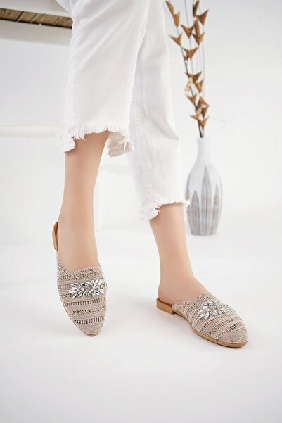 Moda Frato Modafrato AZRA Straw Women's Slippers Outdoor and Home Slippers