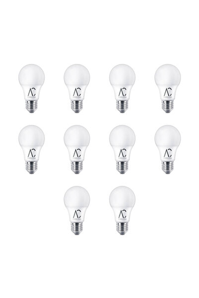 AC AYDINLATMA 9W Bulb Led Ampul Gün Işığı 10 Adet