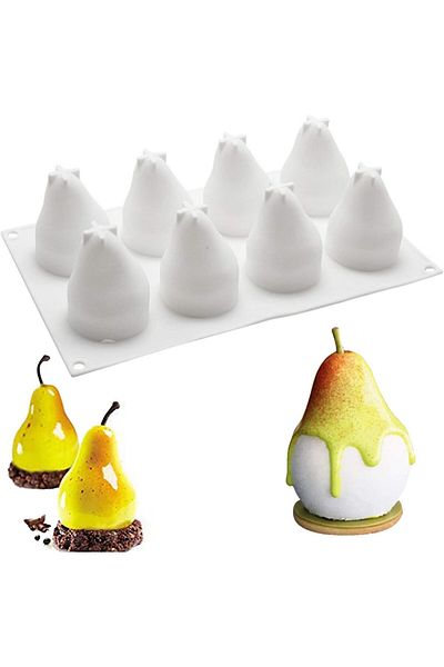 Siliko World Silicone Pear Shape Cake Pastry Jelly Soap Candle Mold